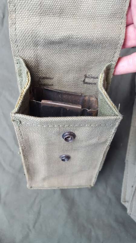 2 x original MINT condition early SAP style double `combo` mag pouches (double R1 or R4 mags) in oli