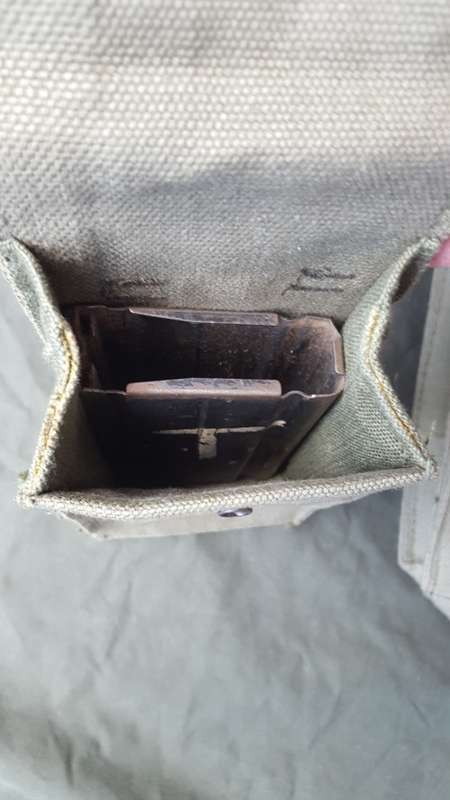 2 x original MINT condition early SAP style double `combo` mag pouches (double R1 or R4 mags) in oli
