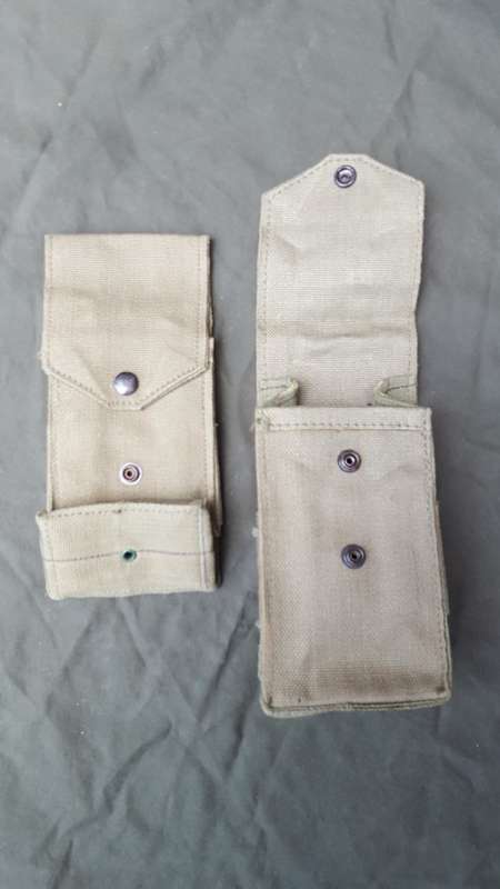 2 x original MINT condition early SAP style double `combo` mag pouches (double R1 or R4 mags) in oli