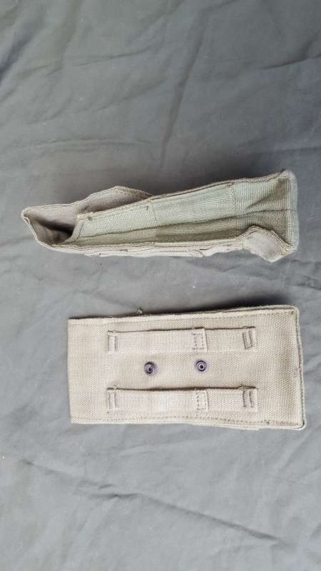 2 x original MINT condition early SAP style double `combo` mag pouches (double R1 or R4 mags) in oli