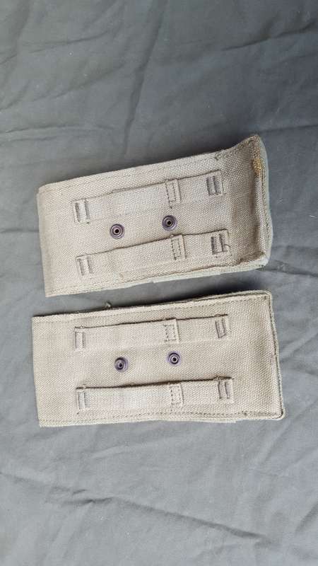 2 x original MINT condition early SAP style double `combo` mag pouches (double R1 or R4 mags) in oli