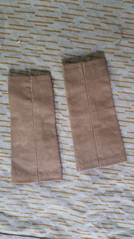 pair of unused SADF era Pvt purchase Lt officer`s rank slides in nutria for field-dress (large yello