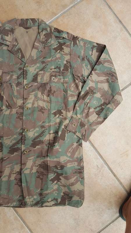 original period SWA/ Angola bushwar era SADF issue 32 Bn winter camo l/s shirt (named) no damage