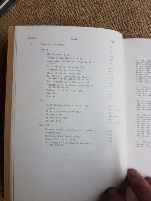 original SADF era bi-lingual (Eng/ Afr) Compliments & Saluting manual in very good clean condition