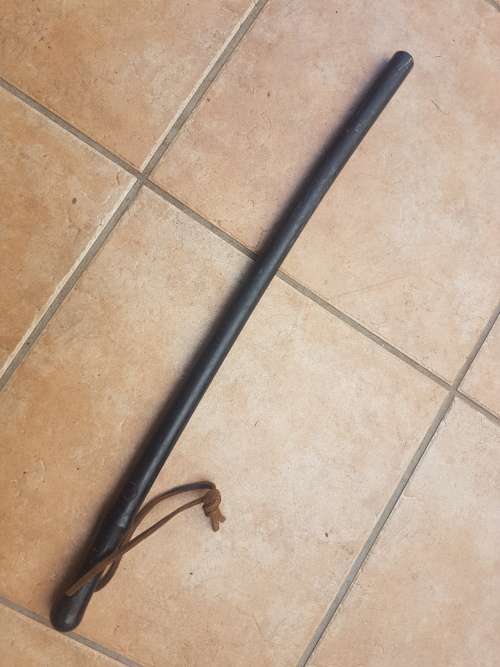 original pre-1994 SAP issue riot unit baton (rubber) overall length 75cm with leather wrist strap