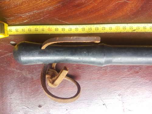 original pre-1994 SAP issue riot unit baton (rubber) overall length 75cm with leather wrist strap