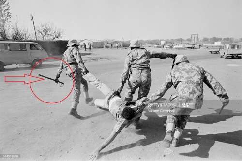 original pre-1994 SAP issue riot unit baton (rubber) overall length 75cm with leather wrist strap