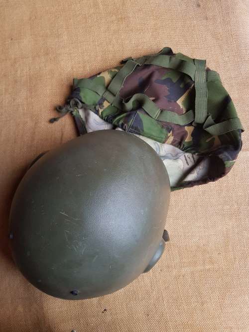 UK MoD Brit issue (mk6) ballistic military/ army helmet with Temprate DPM camo cover in good clean c