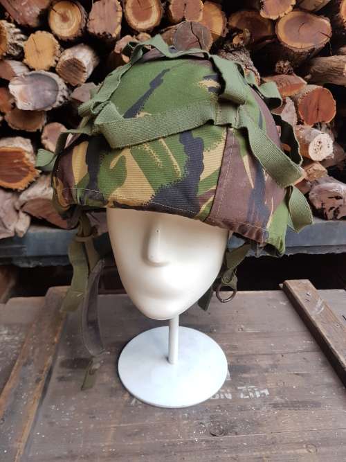 UK MoD Brit issue (mk6) ballistic military/ army helmet with Temprate DPM camo cover in good clean c