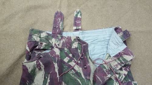 hard to find good used Porra ULTRAMAR war era waist size 36 inch lizard camo trousers (undamaged)