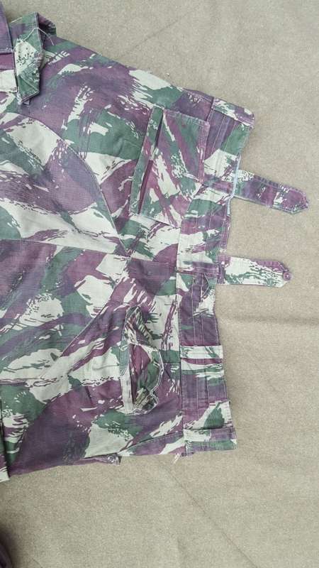hard to find good used Porra ULTRAMAR war era waist size 36 inch lizard camo trousers (undamaged)