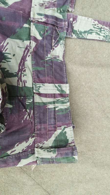 hard to find good used Porra ULTRAMAR war era waist size 36 inch lizard camo trousers (undamaged)
