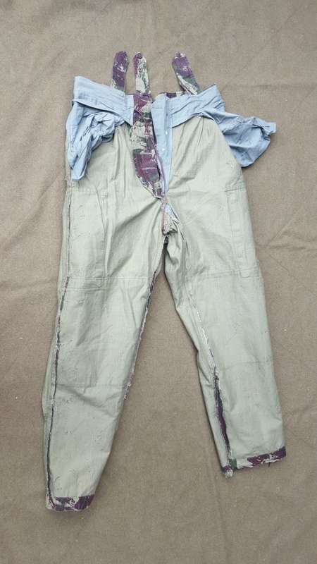 hard to find good used Porra ULTRAMAR war era waist size 36 inch lizard camo trousers (undamaged)