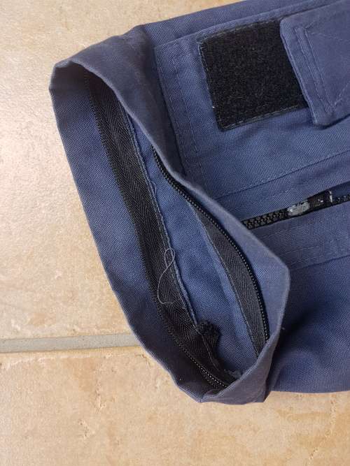good used condition Medium (size 107cm) navy blue s/sleeve one-piece flight suit no holes