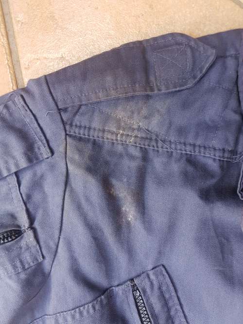 good used condition Medium (size 107cm) navy blue s/sleeve one-piece flight suit no holes