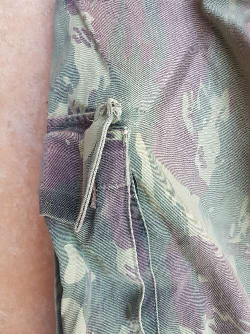 used & field-modified (pockets removed) Mozambique Army FADM lizard patt cam trousers med