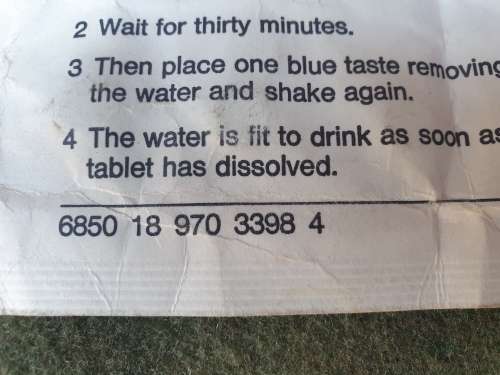 Border war era SADF issue water purification tablets blister pack - unused good condition