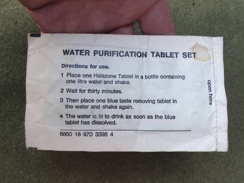 Border war era SADF issue water purification tablets blister pack - unused good condition
