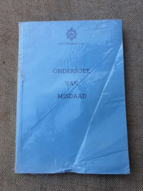 original SAP era dd 1978 Afrikaans manual titled Ondersoek van Misdaad (investgaton of crme) A4 sze
