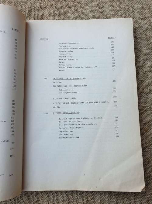 original SAP era dd 1978 Afrikaans manual titled Ondersoek van Misdaad (investgaton of crme) A4 sze
