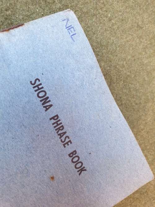 original Rhod era army issue small A6 size Shona Langauge soldier`s phrase book - some water damage