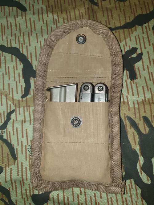 re-worked original SADF issue Pattern 80 donkey brown ripstop canvas 50 rd mag pouch custom sml size