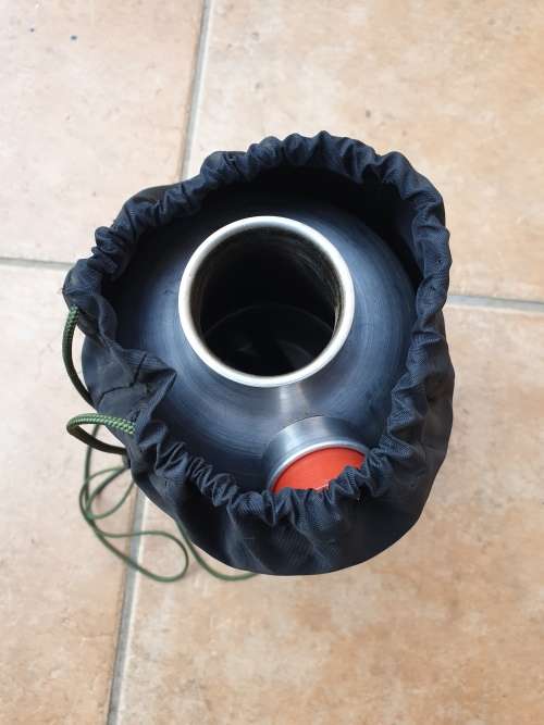 Camping 1lt alluminium Ghillie kettle with all parts & carry bag no damage (boils water FAST)