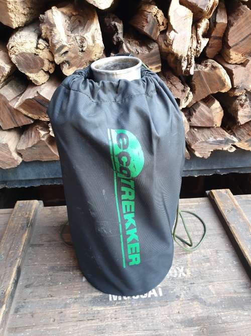 Camping 1lt alluminium Ghillie kettle with all parts & carry bag no damage (boils water FAST)