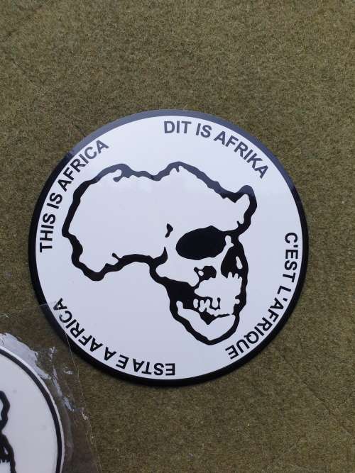 new & unused limited edition original set of two Mercenary/ PSC Africa PVC morale patches & stIcker