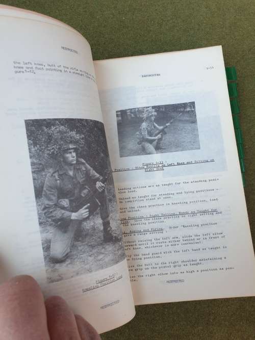 original bushwar era dated Jun 1979 SADF issue musketry training manual in good read/ used condition