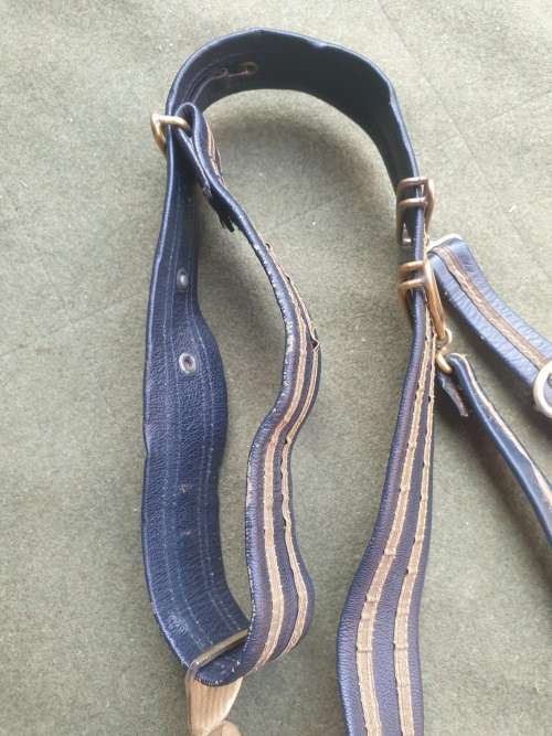 used scarce SADF era original SAAF officers parade ceremonial belt with both dagger hangers intact