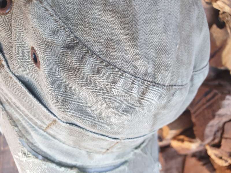 well used SADF era original Recce (SA SF) issue HBT `training greens` flap-cap see pics for conditio