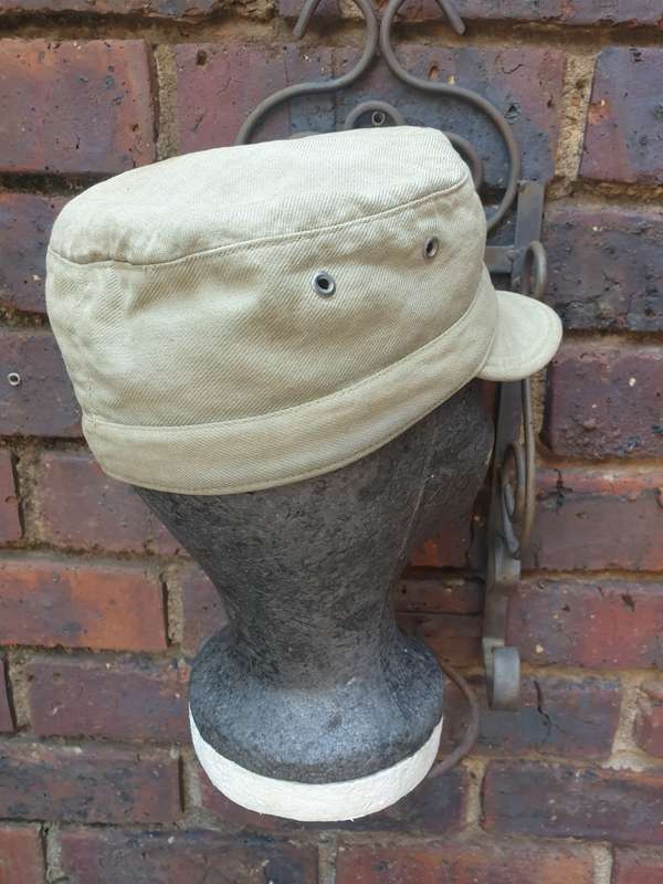 rarely seen original Cuban issue olive green fatigue cap Angola bushwar piece no damage BUT faded