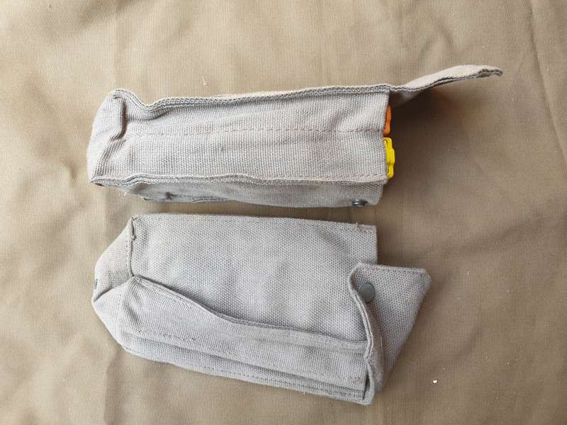 rare local RSA mnfr red brown canvas webbing double mag ammo pouch made for UNITA as mil aid