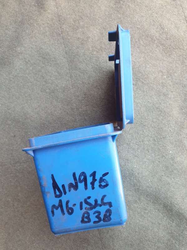 scarce & uncommon ATLAS aviation small plastic technical spares storage box blue with lid & markings