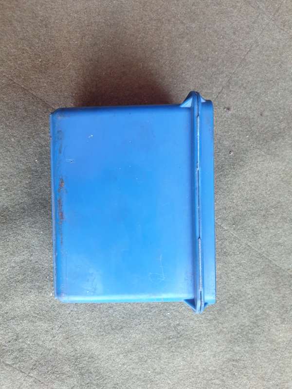 scarce & uncommon ATLAS aviation small plastic technical spares storage box blue with lid & markings