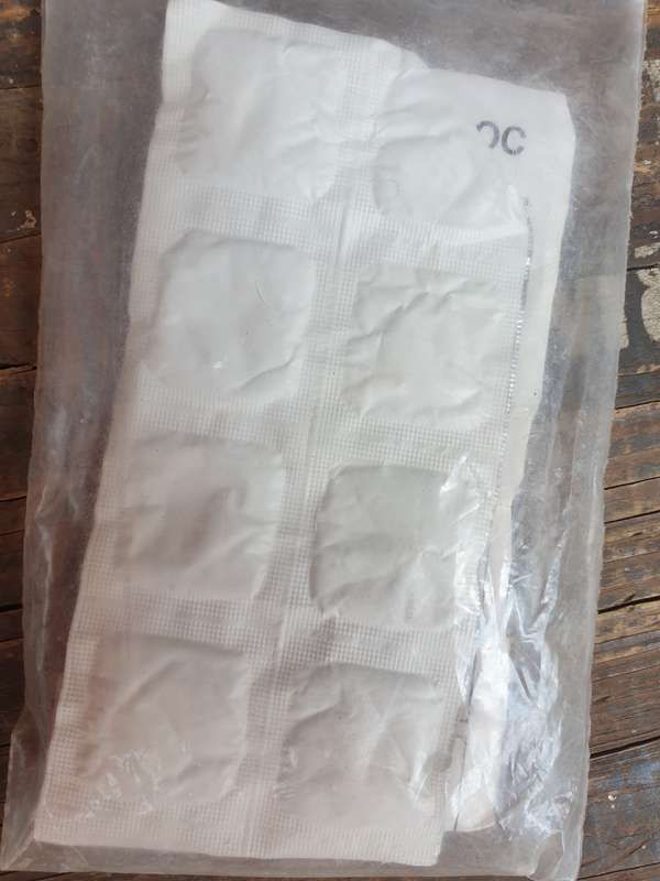 as issued SADF era SWA/Angola Borderwar period dd Mar 88 water purificaton tablets survival kit item