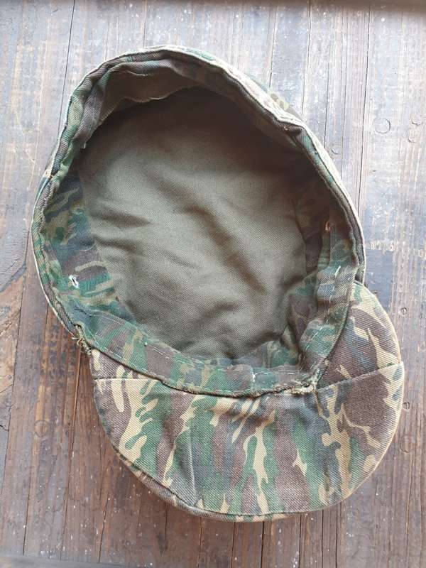 100% original Libyan Rhubarb Camo SWAPO PLAN freedom fighters cap - field repairs - size 57/5cm