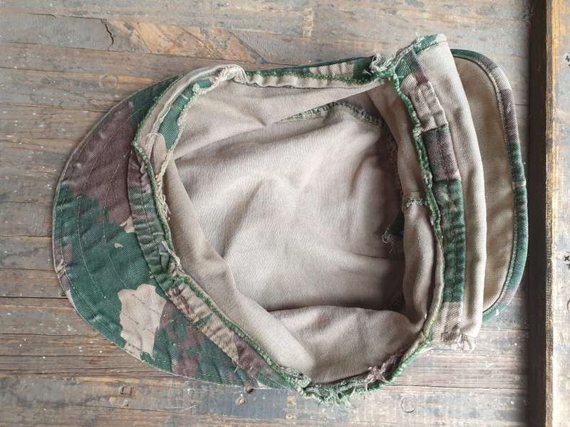 original Zim Army post indep dry season lizard camo flap-cap large sze 60cm used condton good colour