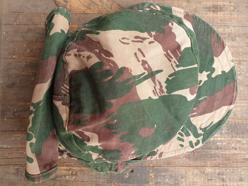 original Zim Army post indep dry season lizard camo flap-cap large sze 60cm used condton good colour