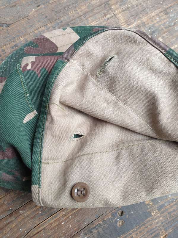 original Zim Army post indep dry season lizard camo flap-cap large sze 60cm used condton good colour
