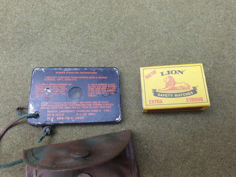 original SADF era 80s used SA SF Recce survival mirror (actual mirror glass) custom camo`ed & pouch