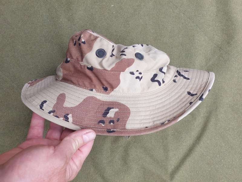 USGI 1st Gulf War era issue desert camo choc-chip boonie hat size 7 & 1/4 (58cm fit) used condition