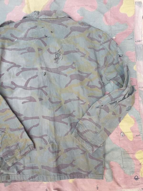 damaged ground cache dug (?) original Bulgaria supplied SWAPO PLAN used amoeba camo l/s shirt
