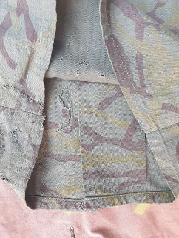 damaged ground cache dug (?) original Bulgaria supplied SWAPO PLAN used amoeba camo l/s shirt
