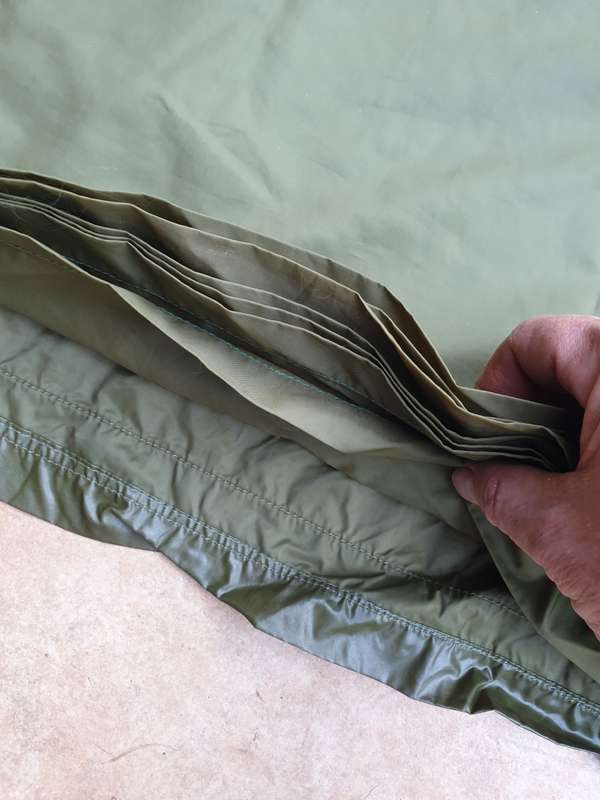 original SWA/Angola RECCE used period multi-layer olive green para-silk nylon summer sleepng bag