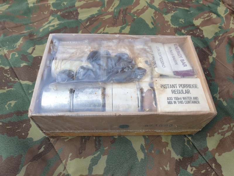 original & sealed unused SADF issue SWA/Angola bushwar era field ration pack dd August 1980