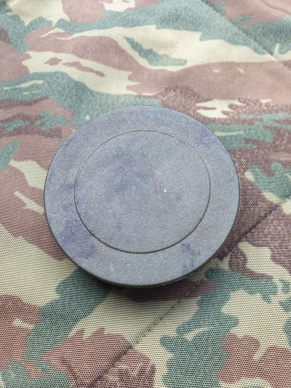 100% original as used SADF SA Army SWA/Angola era issue/used camo cream tub aka black-is-beautiful!