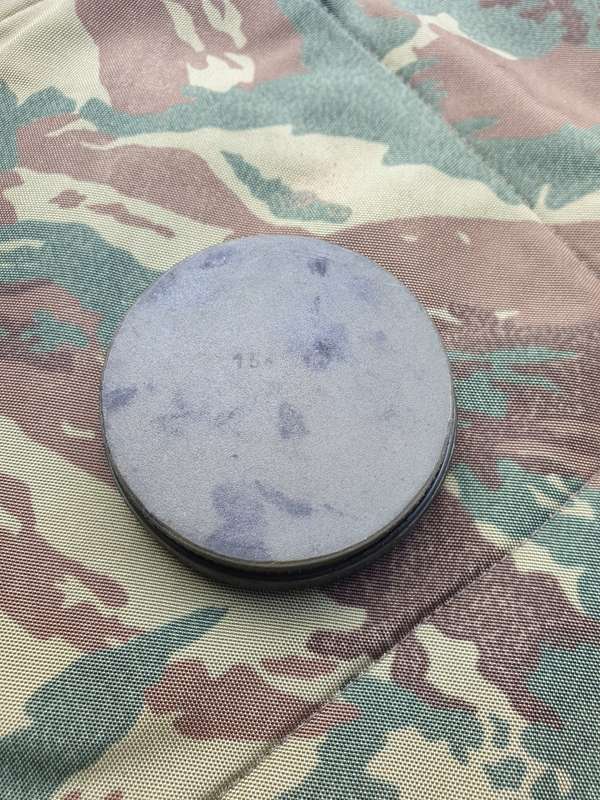 100% original as used SADF SA Army SWA/Angola era issue/used camo cream tub aka black-is-beautiful!