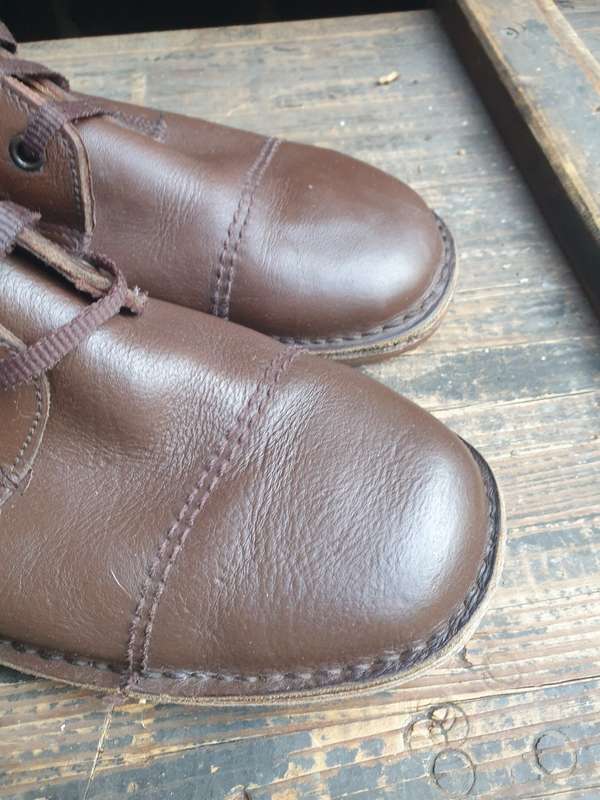 brown leather double buckle Rhodesian type/style combat boots size 8/9 UK in good used condition